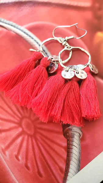 Ta Da Tassel Earrings-Choose color