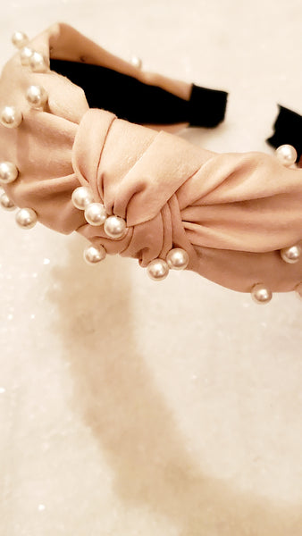 Top Knot Pearl Headband-Choose color