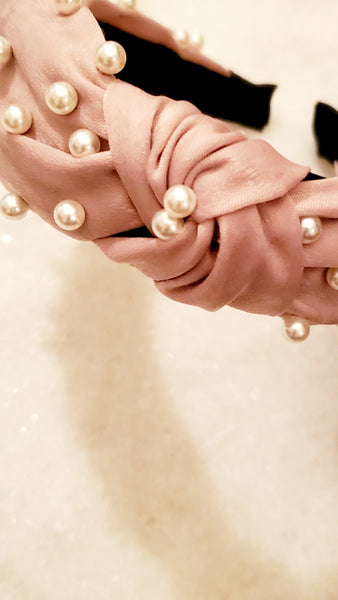 Top Knot Pearl Headband-Choose color