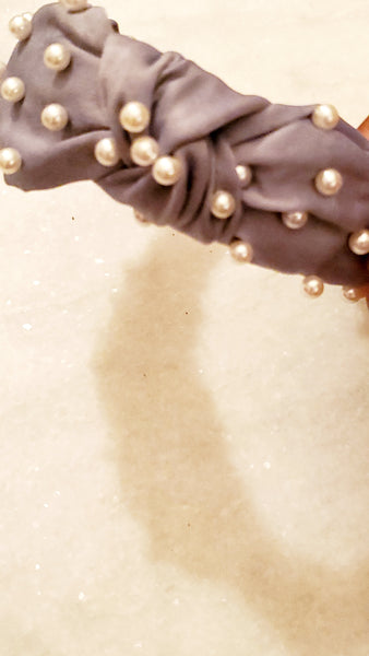 Top Knot Pearl Headband-Choose color