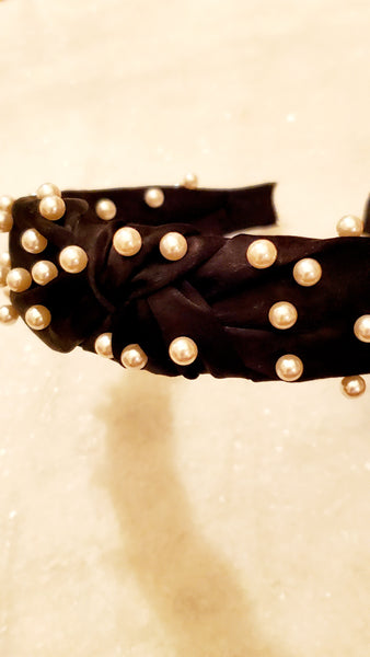 Top Knot Pearl Headband-Choose color