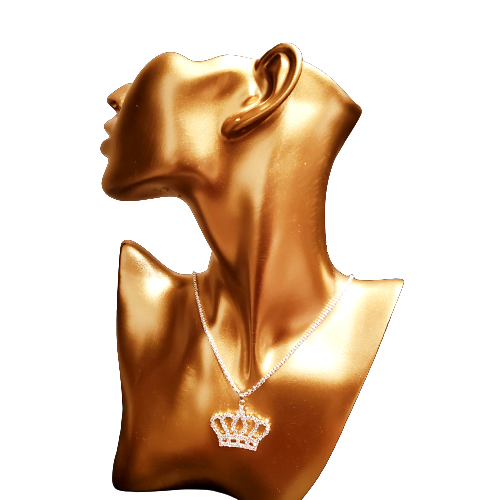 Crown Necklace (long chain).   Choose gold or silver