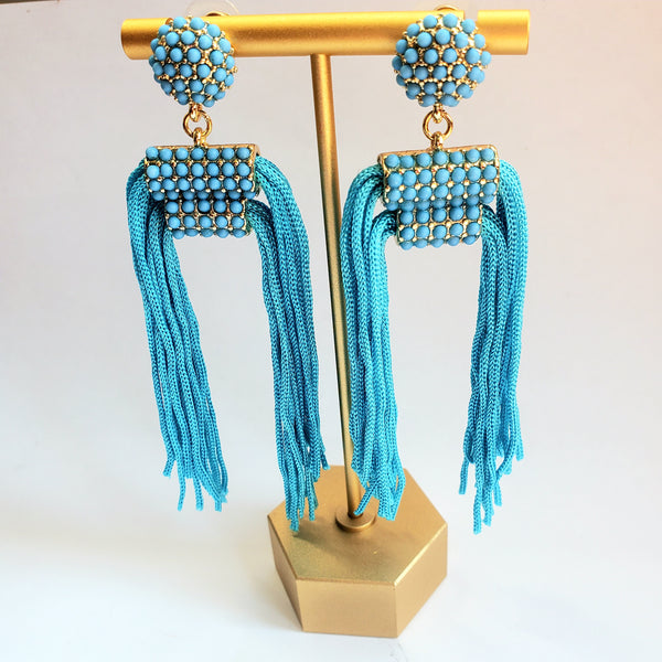 Frill w/ Bead Earrings * Choose Color