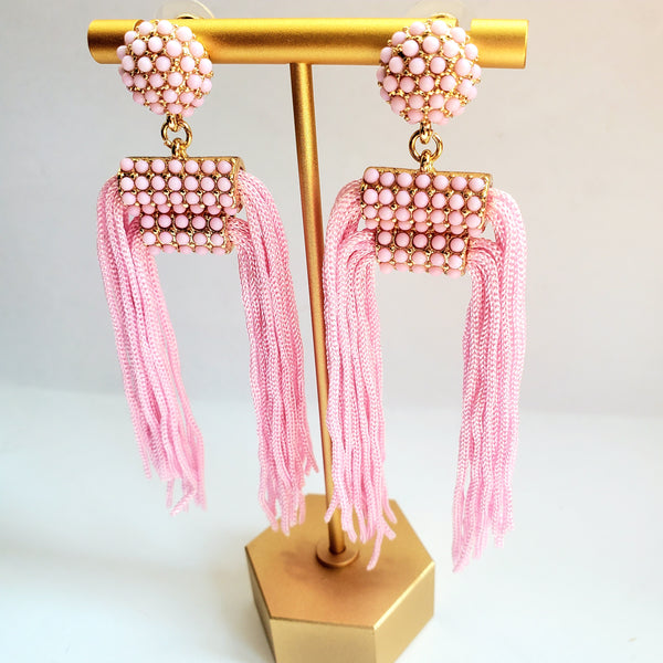 Frill w/ Bead Earrings * Choose Color