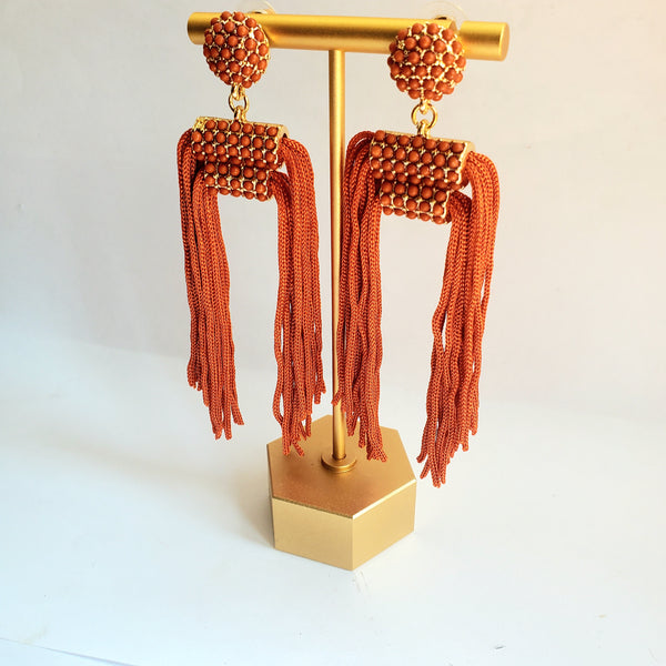 Frill w/ Bead Earrings * Choose Color