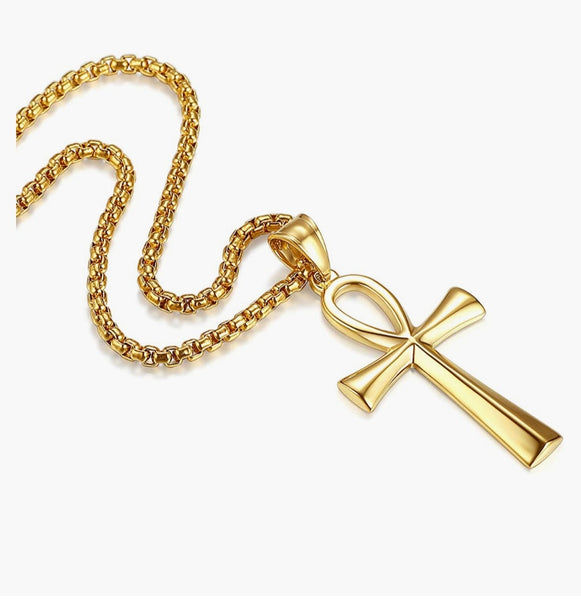 Titanium Key of Life Necklace. *Choose Color*