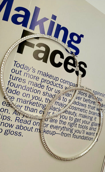 XL Bling Hoop Earrings-Choose color