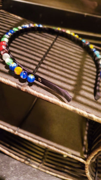 Oriental Beaded Headband with matching earring set. Choose style