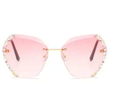 Pretty Girl Pink Rhinestone Sunglasses