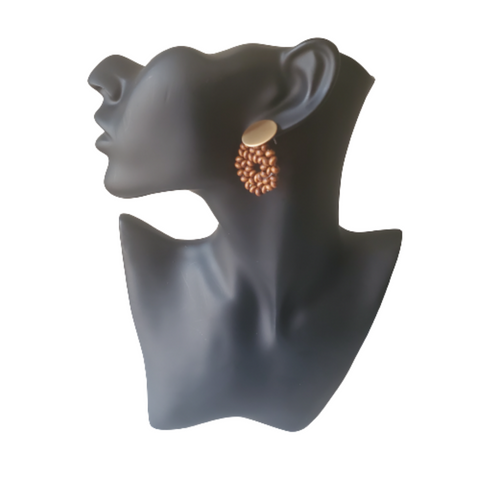 Wooden Beaded Earrings. *Choose light or dark color*