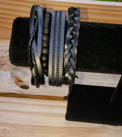 Genuine Leather Bracelet Set