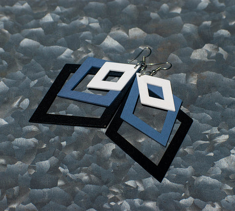 Wood Geometric Earrings-Choose color