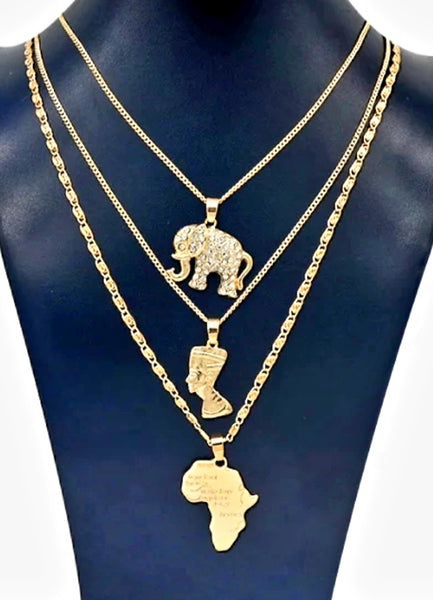 Elephant Lucky You Trio Necklace